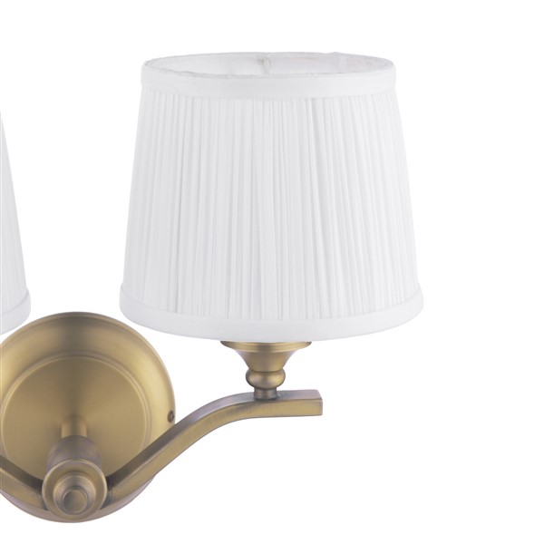 (image for) Laura Ashley Hemsley 2 Light Wall Light Matt Antique Brass With Shade